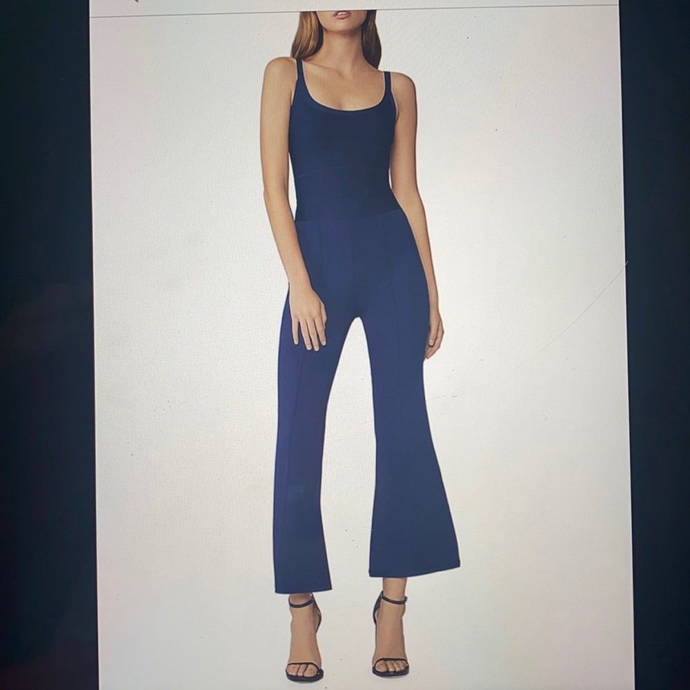 NWT Herve Leger Cropped Flare-leg Jumpsuit